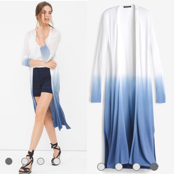 White House Black Market Sweaters - White House Black Market Blue Ombré Duster Size L
